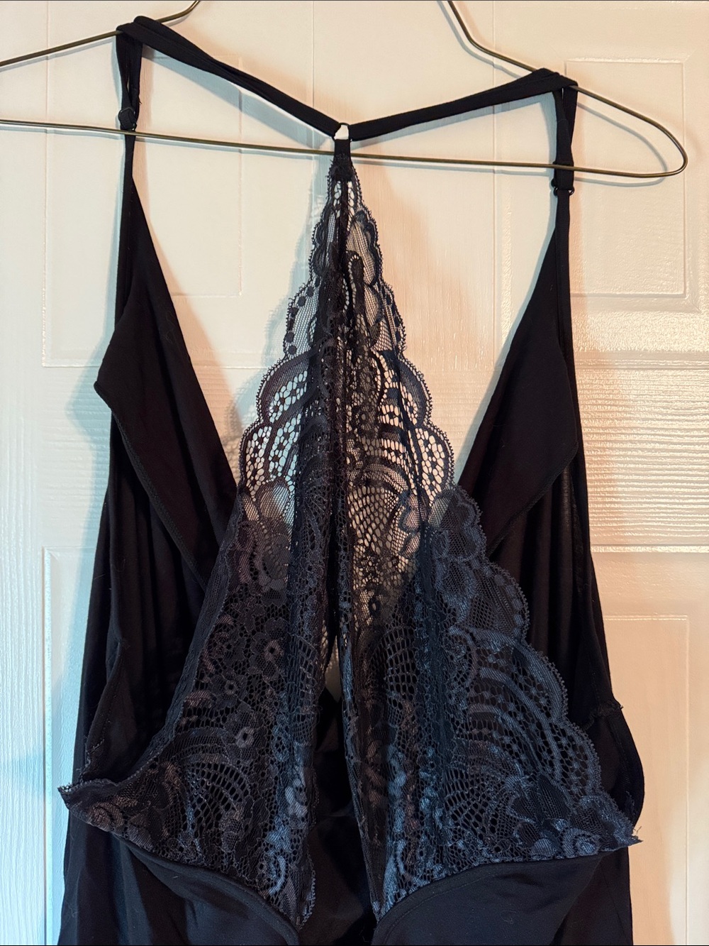 Adore Me Black Lace-Back Satin Sleep Chemise - Picture 3 of 3